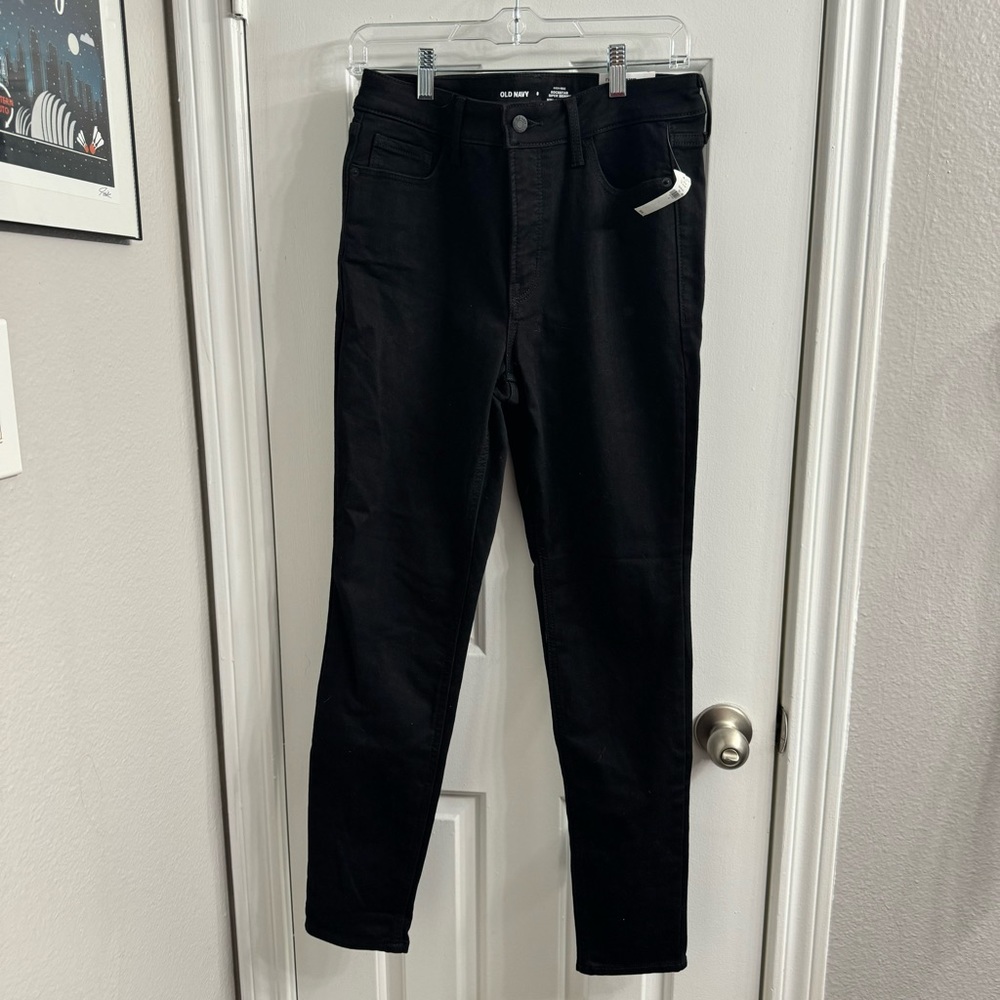 Old Navy High Rise Rockstar Super Skinny Black Jeans